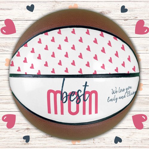 Cute Pink Heart Best Mom Mothers Day  Basketball