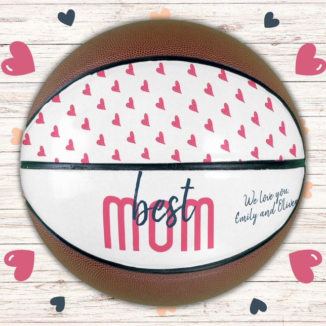 Cute Pink Heart Best Mom Mother`s Day  Basketball (Creator Uploaded)