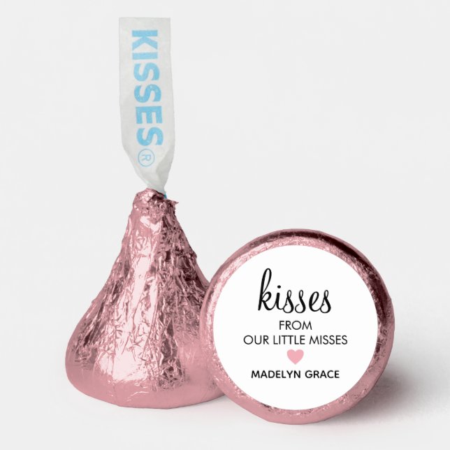  Cute Pink Heart Girl Baby Shower Hershey®'s Kisses® (Front)