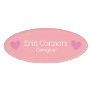 Cute Pink Heart Healthcare Caregiver  Name Tag