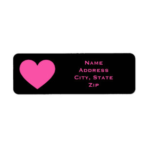 Cute pink heart label