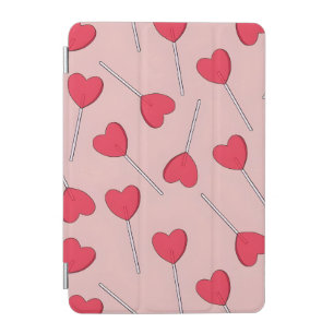 Cute Pink Heart Lollipops Seamless Pattern iPad Mini Cover