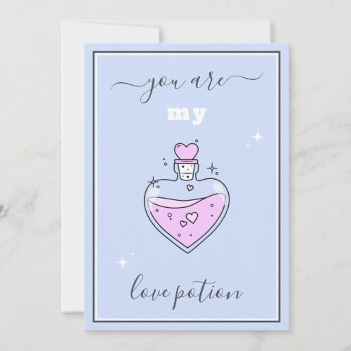 Cute Pink Heart Love Potion Valentines Day Girly  Holiday Card