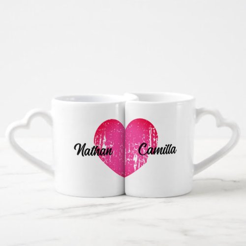 Cute pink heart lovers mug set gift for Valentine