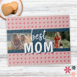 Cute Pink Heart Pattern Best Mom 2 Photo  Jigsaw Puzzle<br><div class="desc">Cute Pink Heart Pattern Best Mom 2 Photo puzzle. Hand-drawn pink hearts with dots on pink. Add your photos. You can change the text. Sweet keepsake for a mother for Mother`s day.</div>