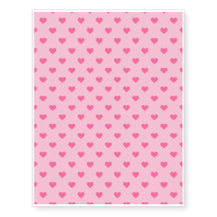Cute Pink Heart Pattern Love Temporary Tattoos