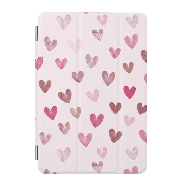 Cute Pink Heart Pattern – Romantic &Stylish Design iPad Mini Cover (Front)