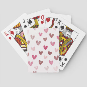 Cute Pink Heart Pattern – Romantic &Stylish Design Poker Cards