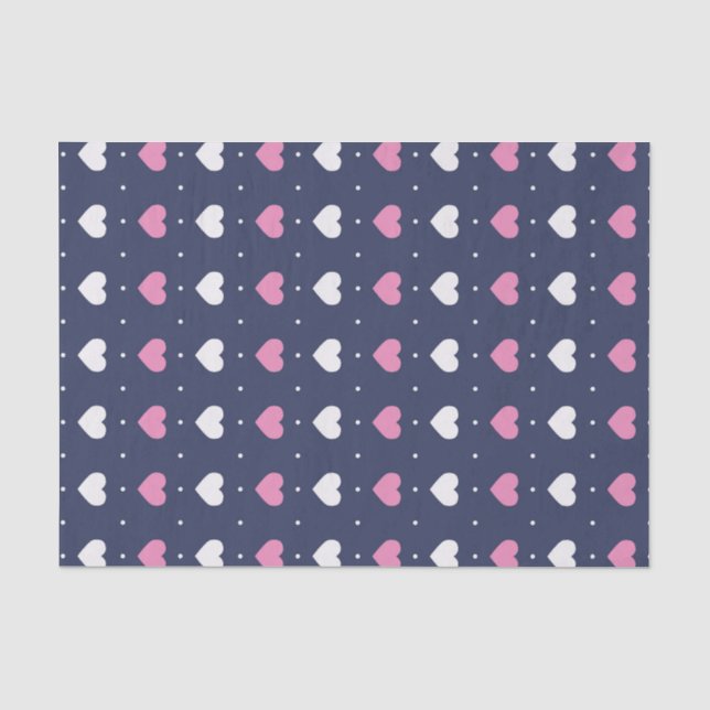 Cute Pink Heart Pattern Sweet Love Valentine's Day Tissue Paper (Front)