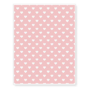 Cute Pink Heart Pattern Temporary Tattoos