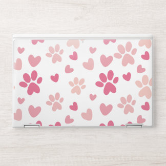 Cute Pink Heart & Paw Print Laptop Skin