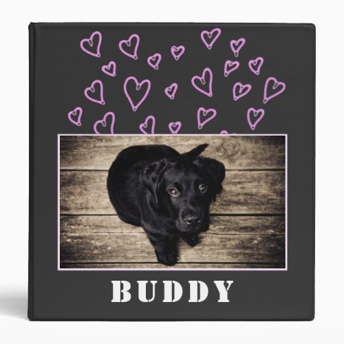 Cute Pink Heart Pet Dog Photo Album Binder
