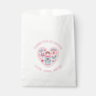 Cute Pink Heart Thank You Favor Bags