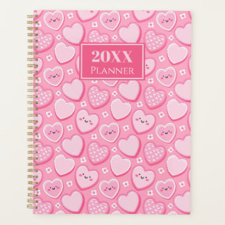 Cute Pink Hearts 20XX Spiral Planner