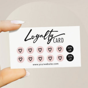 Cute Pink Hearts Beauty Salon Spa Loyalty