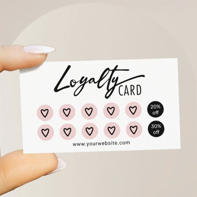 Cute Pink Hearts Beauty Salon Spa Loyalty (Creator Uploaded)