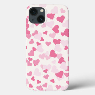 Cute pink hearts iPhone 13 case