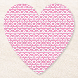 cute pink hearts design cool heart shape paper coaster