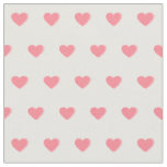Cute Pink Hearts Dot Pattern on White Fabric