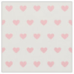 Cute Pink Hearts Dot Pattern on White Fabric