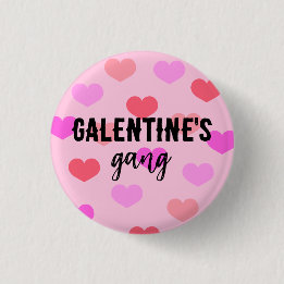 Cute Pink Hearts Galentines Day Custom Button