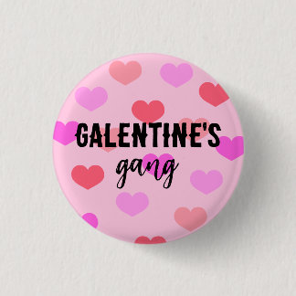 Cute Pink Hearts Galentines Day Custom Button
