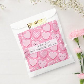 Cute Pink Hearts Girl Birthday Party Favor Bag
