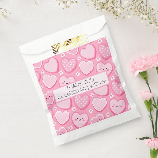 Cute Pink Hearts Girl Birthday Party Favor Bag (Sealed)