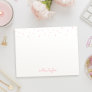 Cute pink hearts girly Personalized Stationery Note Card