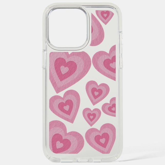 Cute pink hearts iphone case (Front)