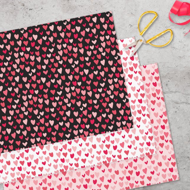 Cute Pink Hearts Love Valentine's Day Patterns Wrapping Paper Sheets (Creator Uploaded)