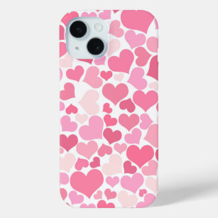 Cute Pink Hearts Pattern  iPhone 15 Case