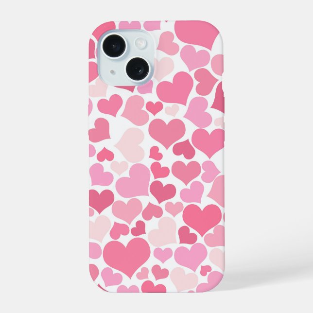Cute Pink Hearts Pattern  Iphone Case (Back)