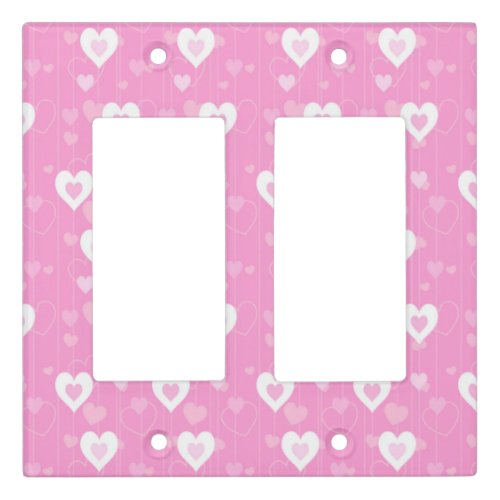 Cute Pink Hearts Pattern Light Switch Cover