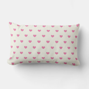 Cute Pink Hearts Pattern Lumbar Pillow