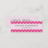 Cute Pink Hearts Pattern Mini Business Card (Front/Back)