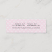 Cute Pink Hearts Pattern Mini Business Card (Back)