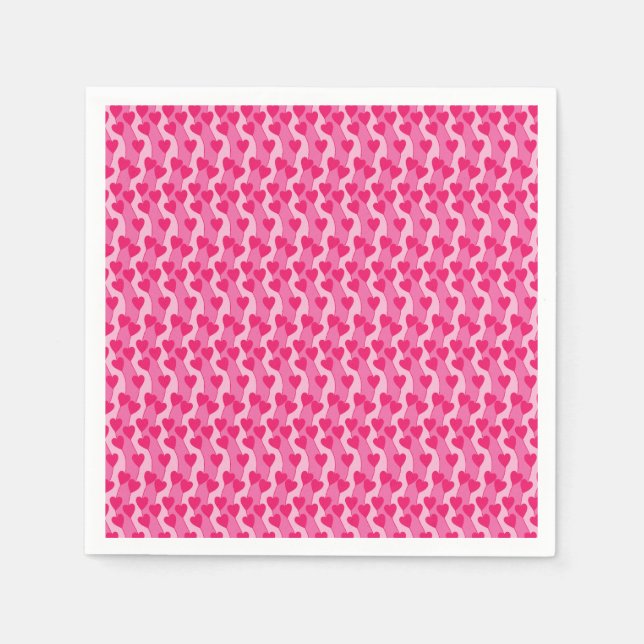 Cute Pink Hearts Pattern Napkins (Front)