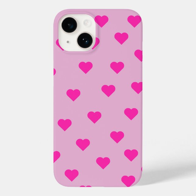 Cute pink Hearts Pattern Phone Case (Back)