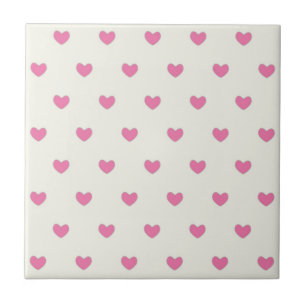 Cute Pink Hearts Pattern Tile