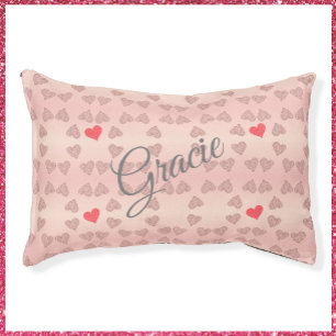 Cute Pink Hearts Pet Bed