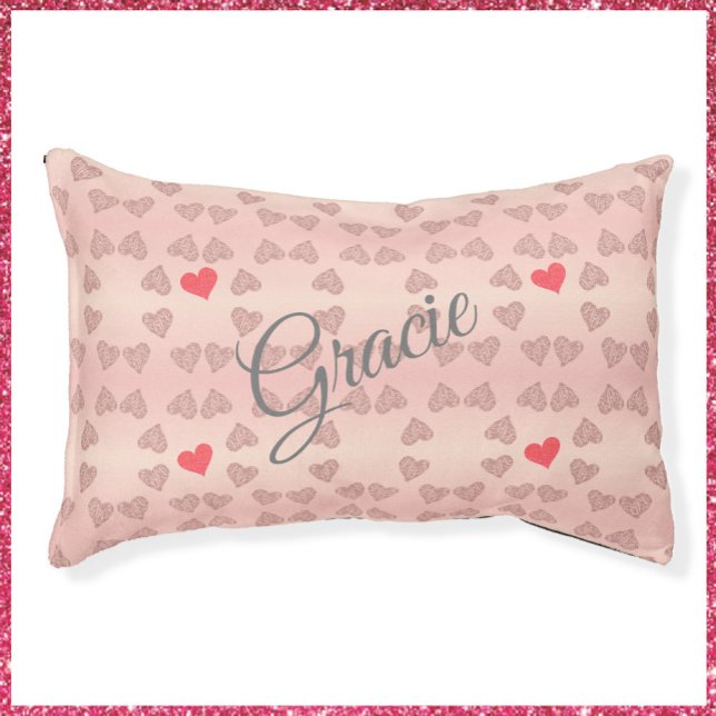 Cute Pink Hearts Pet Bed (Creator Uploaded)