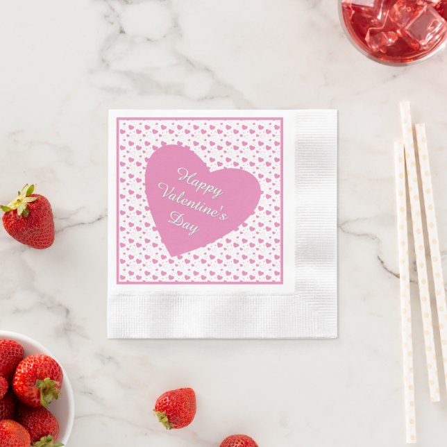 Cute pink hearts romantic pattern  napkins (Insitu)