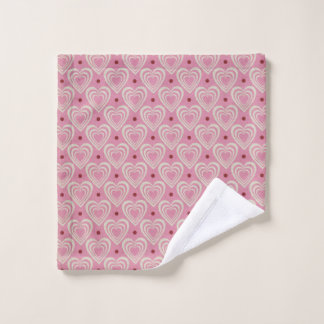 Cute Pink Hearts Romantic Pattern valentine Wash Cloth