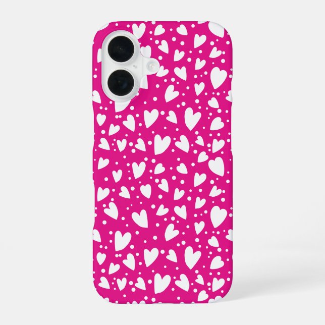 Cute pink hearts seamless pattern iphone case (Back)