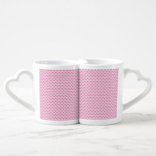 cute pink hearts small large hearts lovers coffee mug set