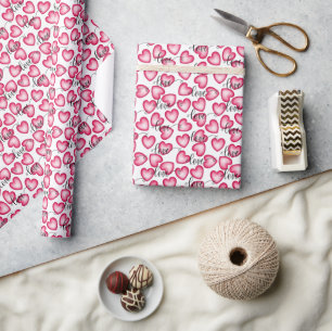 Cute Pink Hearts Stylish love Valentine Pattern Wrapping Paper