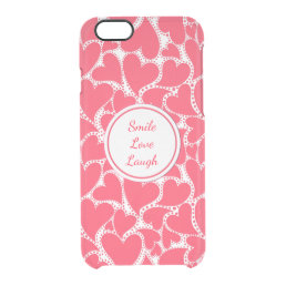 Cute Pink Hearts Clear iPhone 6/6S Case