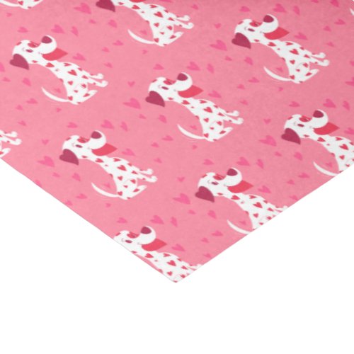 Cute Pink Hearts Valentine Dalmatian Tissue Paper