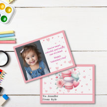 Cute Pink Hearts with Photo Mini Valentine’s Day
